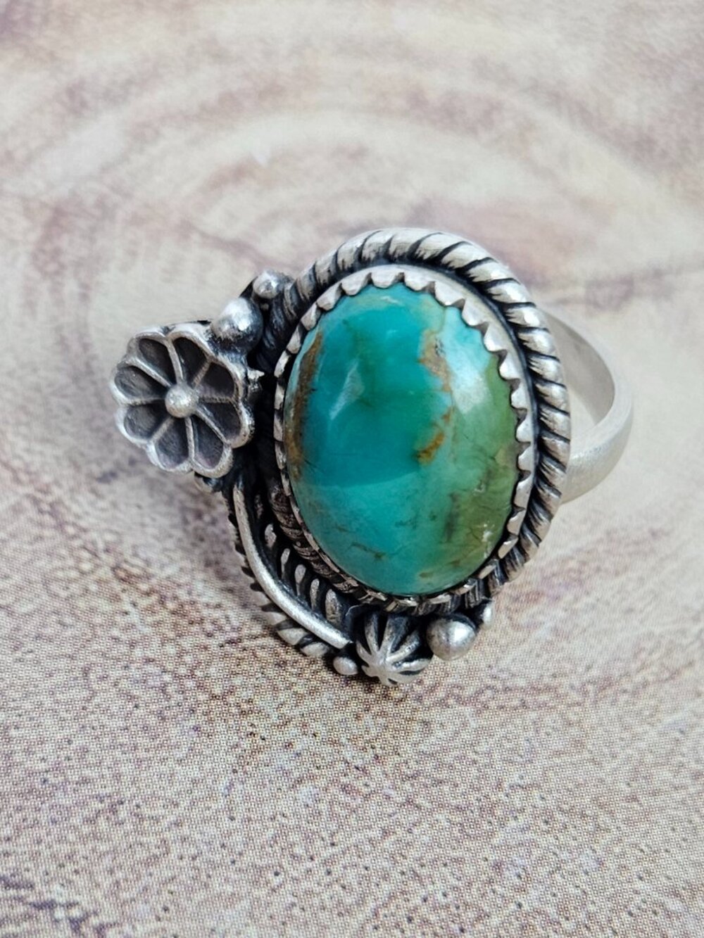 Sterling Silver Kingman Mohave Ring 5-9 Adjustable